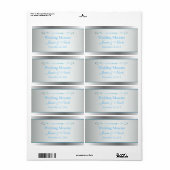 Grijs en Zilver Bruiloft Mini Wijn Labels (Full Sheet)