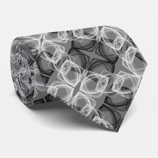 Grijs en zwart Abstract afdrukken Stropdas (Opgerold)