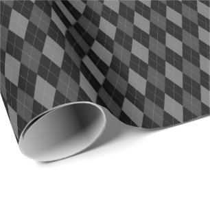 Grijs en zwart Argyle-cadeaupapier Cadeaupapier