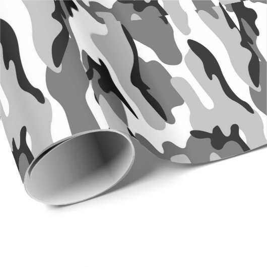 Grijs en zwart camouflage inpakpapier (Rol Hoek)