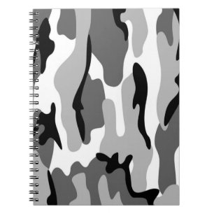 Grijs en zwart camouflage spiraalnotitieboek notitieboek