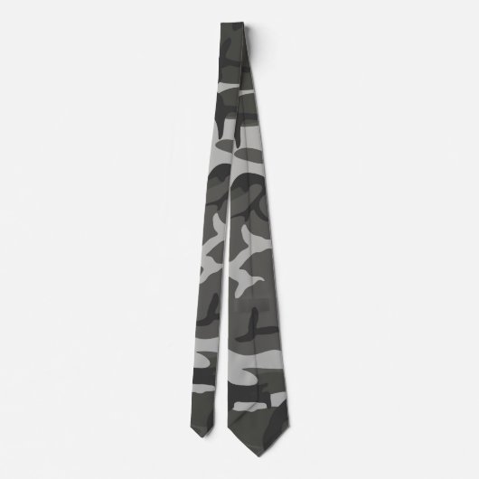 Grijs en zwart camouflage stropdas (Achterkant)
