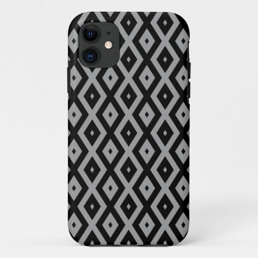 Grijs en zwart diamantpatroon Case-Mate iPhone case (Achterkant)