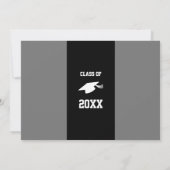 Grijs en zwart Elegant Afstuderen voor aangepaste  Kaart (Achterkant)