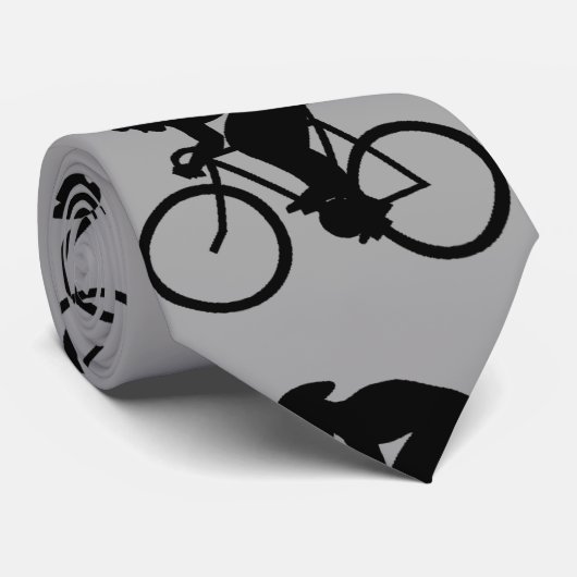 Grijs en zwart fietspatroon. stropdas (Opgerold)