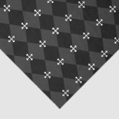 Grijs en zwart Harlequin-ontwerp met Gothic Cross Tissuepapier (Detail)