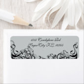 Grijs en zwart Retouradres Labels (Insitu)