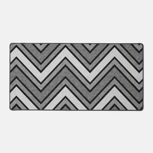 Grijs en zwart schets chevron bureaumat (Voorkant)