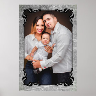 Grijs en zwart schrift rand familie foto poster