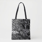 Grijs en zwart Urban Graffiti Style Canvas tas (Voorkant)