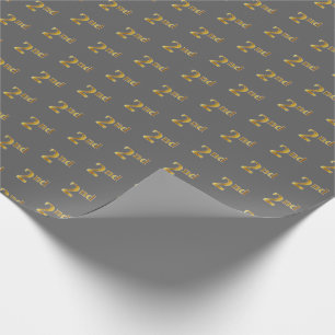 Grijs, Faux Gold 2e (tweede) gebeurtenisomslagpapi Cadeaupapier