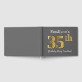 Grijs, Faux Gold 35th Birthday Party + Aangepaste Gastenboek (Volledig)