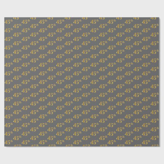 Grijs, Faux Gold 45e (vijfenveertigste) Evenement Cadeaupapier (Vlak)