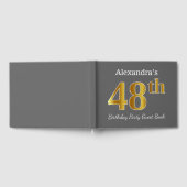 Grijs, Faux Gold 48e verjaardag Partij + Eigen naa Gastenboek (Volledig)