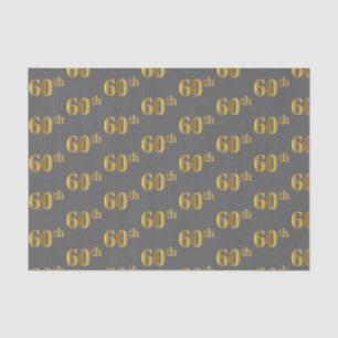 Grijs, Faux Gold 60e (Zestigste) Event Tissue Pape Tissuepapier