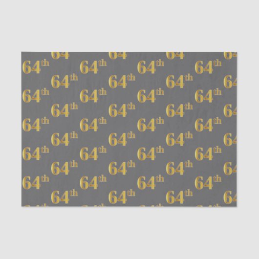 Grijs, Faux Gold 64e (64e) evenement Tissuepapier (Voorkant)