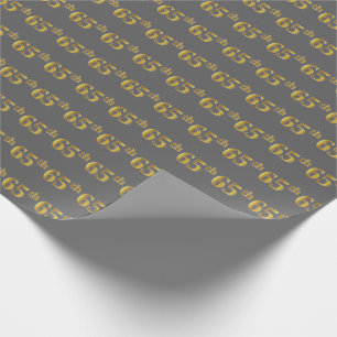 Grijs, Faux Gold 65e (vijfenzestigste) Evenement Cadeaupapier