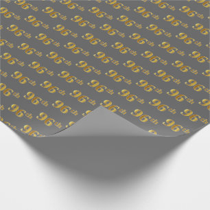 Grijs, Faux Gold 96th (Zesde negenennegentig) even Cadeaupapier