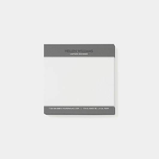 Grijs Faux  leder Post-it® Notes (Voorkant)