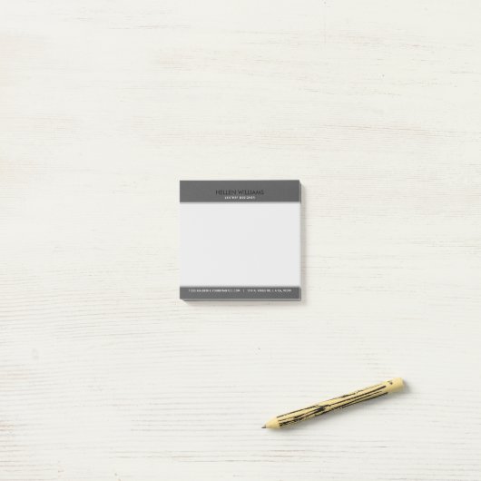 Grijs Faux leder Post-it® Notes (Op bureau)