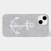 Grijs Faux Linnen Anker Case-Mate iPhone Case (Achterkant (horizontaal))