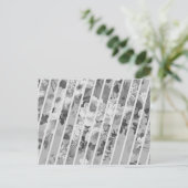  grijs Floral Stripes Patroon Briefkaart (Staand voorkant)