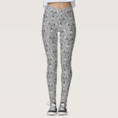 grijs fractaal geometrisch patroon leggings (Voorkant)