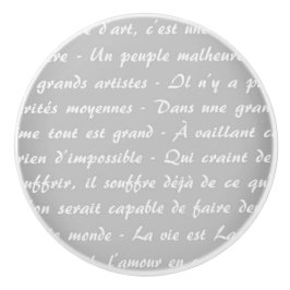 Grijs Frans script Keramische Knop