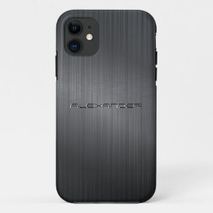 Grijs geborsteld aluminium afdrukken iPhone 11 hoesje