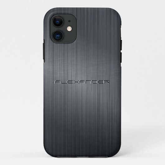 Grijs geborsteld aluminium afdrukken Case-Mate iPhone case (Achterkant)