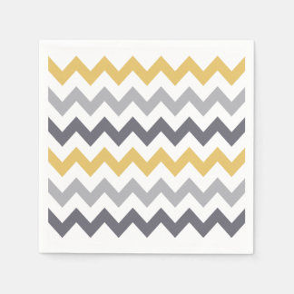 Grijs & geel patroon servetten