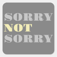 Grijs Geel Sorry niet Sorry Stickers