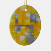 grijs geel wit abstract kunstschilderij keramisch ornament (Rechts)