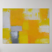 grijs geel wit abstract kunstschilderij