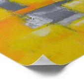 grijs geel wit abstract kunstschilderij poster (Hoek)