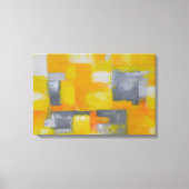 grijs geel wit modern abstract schilderij canvas afdruk (Voorkant)