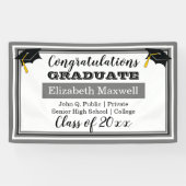 Grijs | Gefeliciteerd Afstuderen Afstuderen Spandoek (Horizontaal)