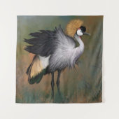 Grijs gekroond kraantapijt wandkleed (Voorkant)