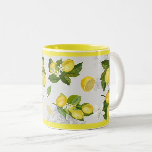  Grijs & Gele Citroen Mok (Voorkant rechts)