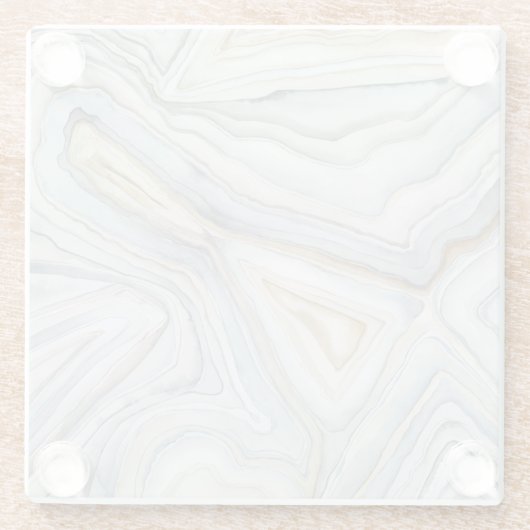 Grijs, gemarmerd abstract ontwerp glazen onderzetter (Achterkant)
