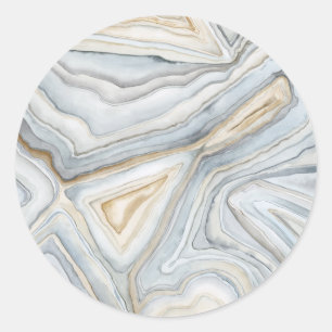 Grijs, gemarmerd abstract ontwerp ronde sticker