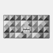 Grijs geometrisch patroon Monogram Bureaumat (Voorkant)
