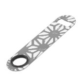 Grijs geometrisch patroon speed flessenopener (Voorkant Gekanteld)