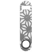 Grijs geometrisch patroon speed flessenopener (Voorkant)