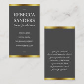 Grijs/Glitter Trim Golden Visitekaartje (Voorkant / Achterkant)