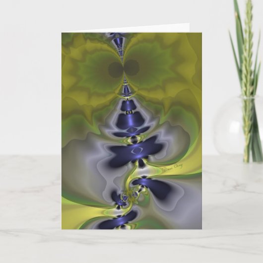 Grijs Goblin in Groen, Leuk Spooky Imp Kaart (Voorkant)