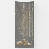 Grijs Goud Brons Spray Tanning Spandoek (Verticaal)