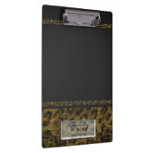 Grijs & Goud Cheetah Leopard Glam gepersonaliseerd Klembord (Rechts)