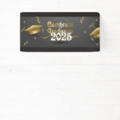 Grijs & Goud Congrats Afgestudeerden 2025 Spandoek (Insitu)