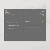 Grijs & Goud Folie Stippen Save The Date Postkaart Aankondigingskaart (Achterkant)